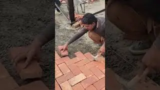brick laying work in the yard #construction #popular #brick #yard #viralshorts #shorts #viral