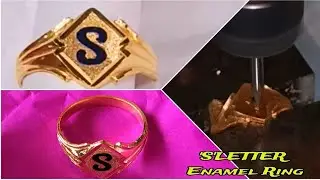 How To Make Gold Enamel Ring # How To Make 'S' Letter Enamel Gold Ring #cncmachineworkingvideo