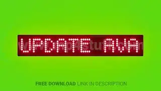 New Update Available Install Now Scrolling Red Dot Matrix LED Text Animation on Green Screen Seamles