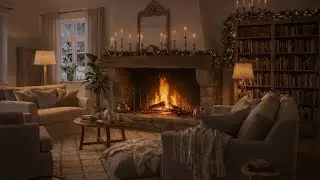 2 Hours of Storm Outside, Fireplace Inside 🔥 Wind & Fire Sounds (No Music)