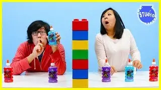 Twin Telepathy Slime Challenge with Milkshake! Ryan's Mommy Vs. Ryan's Daddy