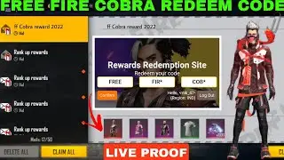 Free Fire Cobra Bundle Redeem Code | 7 April 2022 free redeem code