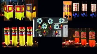 5 Akash Kandil making at home for Diwali, Lantern making with paper, Diwali decoration idea,