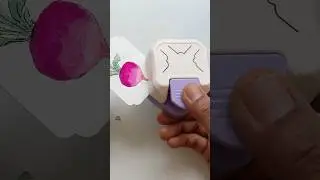 Part 74: Hand made radish gift tag | Convert mini art into a gift tag | Edge cutters #handpainted