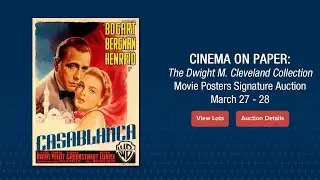 LIVE: The Dwight M. Cleveland Collection Movie Posters Signature Auction 7402 - Session 1