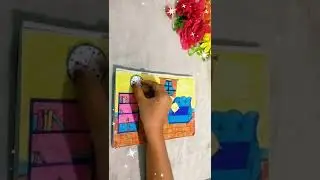 [DIY] Quiet book for paper dolls||living room setting||Paper doll house🏠#shorts 💞