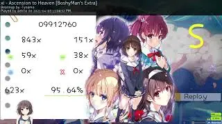 Ascension to heaven boshyman +DT 95.64% S-rank (9.63* 1004pp if fc)