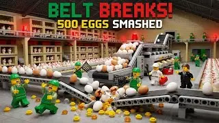 LEGO Egg Farm Collector Belt Breaks - 500 Eggs Smashed on Floor! 🥚💥 LEGO CITY