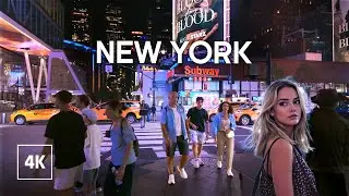New York HOT SUMMER Night Walk 🗽 Evening in Manhattan