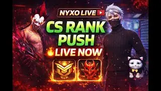 🔴NEW SEASON  CS RANK PUSH TOP 1  NYXO LIVE  | Free Fire Live Stream  #freefire #gyangaming