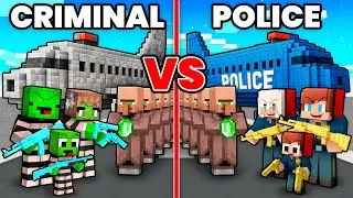 Mikey CRIMINAL vs JJ POLICE Family Airplane Battle in Minecraft - Maizen