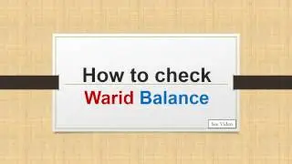 How to check Warid Balance