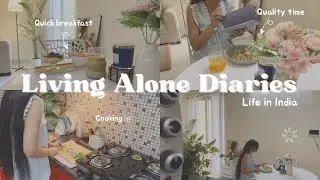 Living alone diaries 🌸| easy lunch  recipe | slow living | what i eat in a day | Life in India