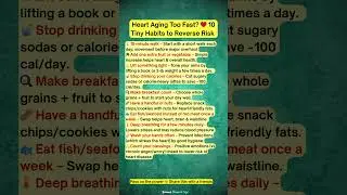 Is My Heart Aging Too Fast? ❤️ 10 Tiny Habits to Reverse Risk TODAY