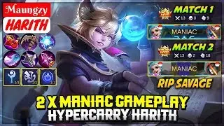 2 x MANIAC GAMEPLAY, HyperCarry Feather of Heaven Harith [ Maungzy Harith ] Mobile Legends