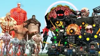 ATTACK ON TITAN FAMILY VS SKIBIDI TOILET BOSSES (Garry's Mod)