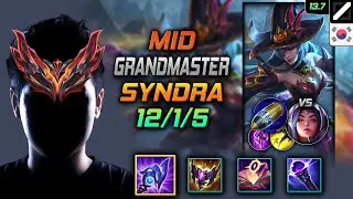 GrandMaster Mid Синдра Build Буря Людена Удар на опережение - Syndra Mid vs Irelia - LOL KR 13.7