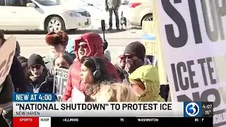Anti-ICE protesters hold &lsquo;National Shutdown&rsquo; rally in New Haven, counter-protester confrontation...