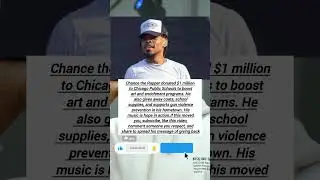 Chance the Rapper donated $1 million to Chicago Public Schools to boost art and enrichmen#americaUSA