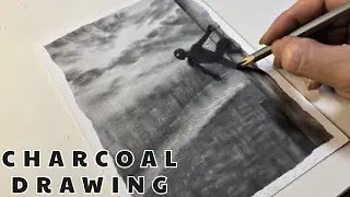 #236 Charcoal Drawing | Spider-Man in the Foggy City | Cinematic Black & White