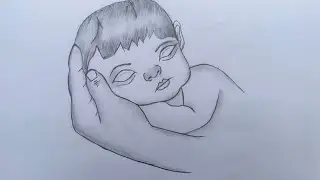 Father&rsquo;s Love Sketch | Baby Drawing | Pencil Shading Tutorial Step by Step#FathersHandDrawing
