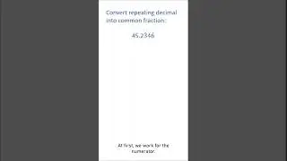 Convert repeating decimal into fraction: Easy Math Shortcut! | Math MindSet
