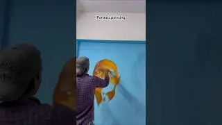 Portrait wall painting 🎨🖌️ ll part 1  #art #wallpainting #portrait #artist
