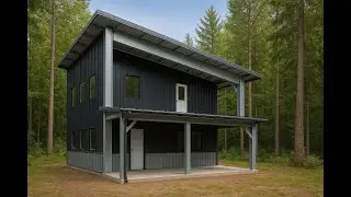 Dream 34x45 Barndominium: Ultimate Two-Story Kit with Side Porch!