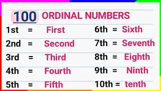 Ordinal Numbers 1-100 |Ordinal Numbers |Writing Ordinal Numbers