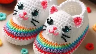 Beautiful Hand Knitted Baby Shoes Design Hand Crochet Baby Shoes Design 🧶🧿