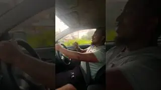 Long drive with cloudy sky.