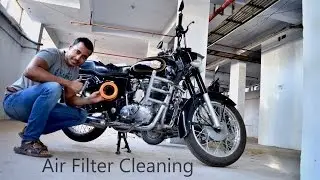 Air Filter cleaning of Royal Enfield Bullet