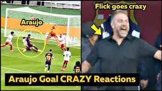 Hansi Flick goes WILD after Araujo last minute winner vs Girona Reactions