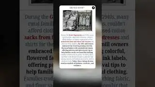 How Flour Sacks Became Dresses During the Great Depression | #fact #facts #shorts