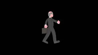 3D Cartoon Male Judge Character Turntable | Determined Walk with Briefcase & Fist