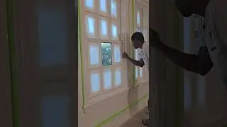Masking liquid, fast and efficient way to mask paneled windows. #maskingliquid  #paintingbyjuan #diy