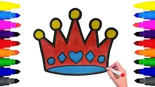 How to Drawing Crown 👑  How to make king 👑 | Easy Drawing and Coloring for kids #crown #drawing