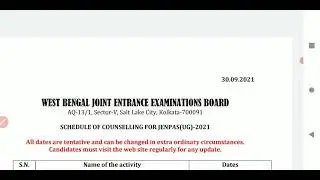 JENPAS-UG 2021 COUNSELLING TIME TABLE DECLARED| Registration Date |