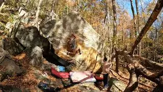 What Rhymes with Arete (V9), (Matt Buczek), Double Right, The Gunks