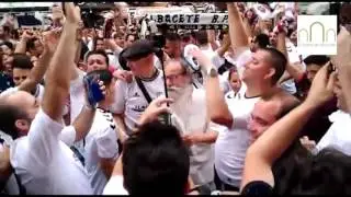Espectacular recibimiento al autobús del Albacete Balompié