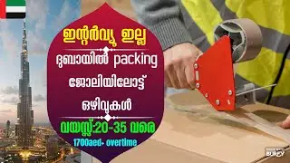 🇦🇪 ദുബായിൽ പാക്കിംഗ് ജോലിയിൽ നിരവധി ഒഴിവുകൾ| ഇന്റർവ്യൂ ഇല്ല| Dubai packing job | UAE packing job