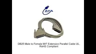 DB25 Male to Female M/F Extension Parallel Cable UL, RoHS Compliant