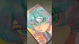 Varnish time - Miku inspired oil painting #varnish #animepainting