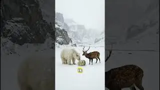 Bear saved the ostrich egg from freezing in the snow 😭 #ai #story #animals