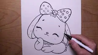 Cute rabbit drawing for beginners | Beginner Cartoon drawing Tutorial (Step-by-Step)