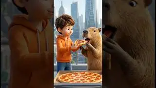 ASMR with Cappy and Boy🍕✨#capybara #funny #asmr #shorts #aivideo #animals #funny