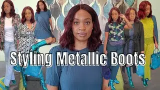 STYLING FALL HOTTEST TREND METALLIC BOOTS| Styling Zara Metallic Boots for everyday wear
