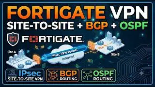 FortiGate Site to Site IPsec VPN with BGP and OSPF Dynamic Routing | Full Config + Troubleshooting
