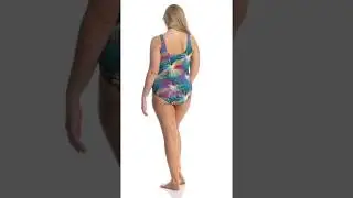 Dolfin Aquashape Women's Plus Size Mambo Moderate Scoop Back One Piece Swimsuit | SwimOutlet.com