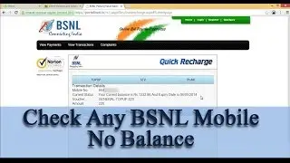 Check BSNL Mobile Number Balance Online